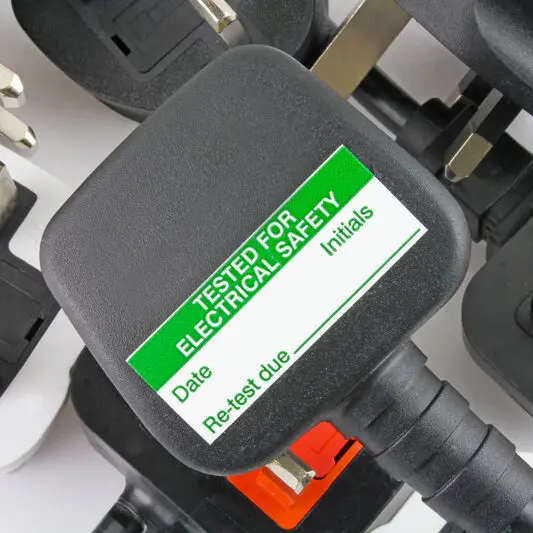 Plug with PAT test sticker