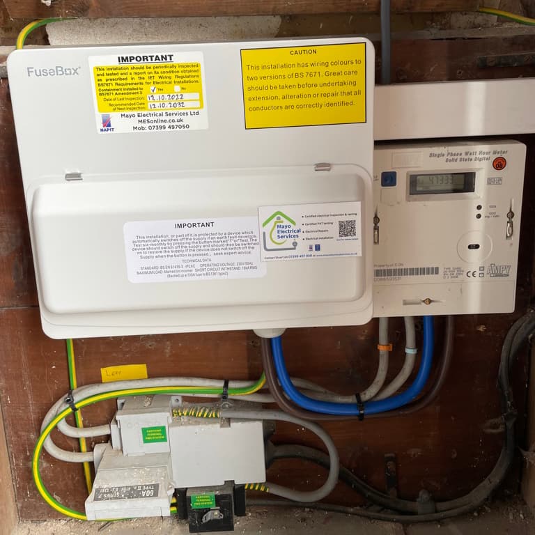 consumer unit dated with last inspection